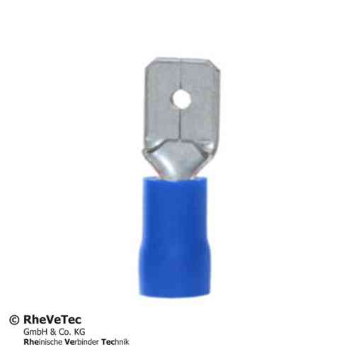 Isolierter Quetschkabelschuh Flachstecker 1,5- 2,5 mm² 6,3 Steckbreite 0,8 Dicke